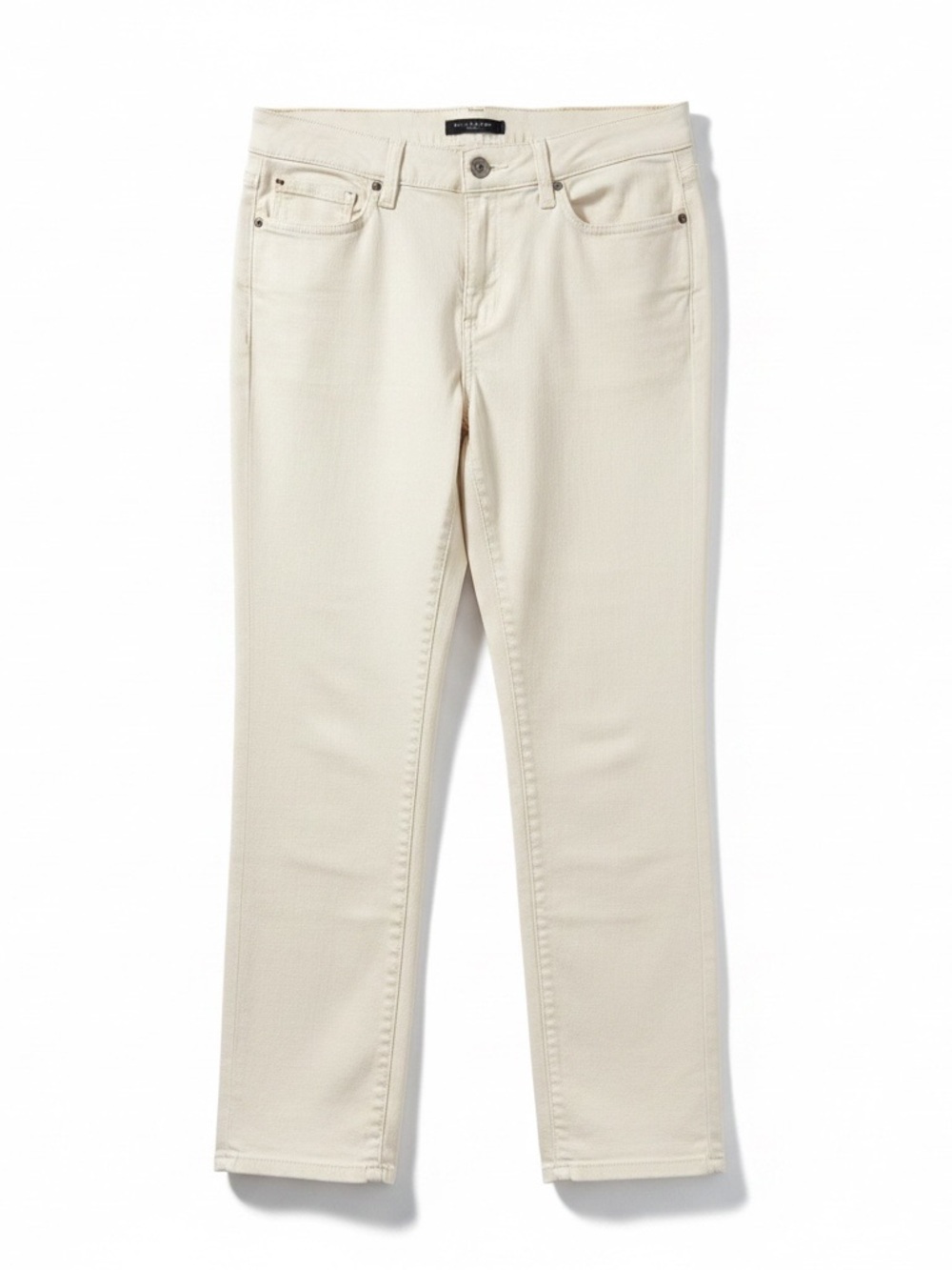 Eileen Fisher Classic Ecru Off White Women's Mid Rise Straight Leg Jeans i12P